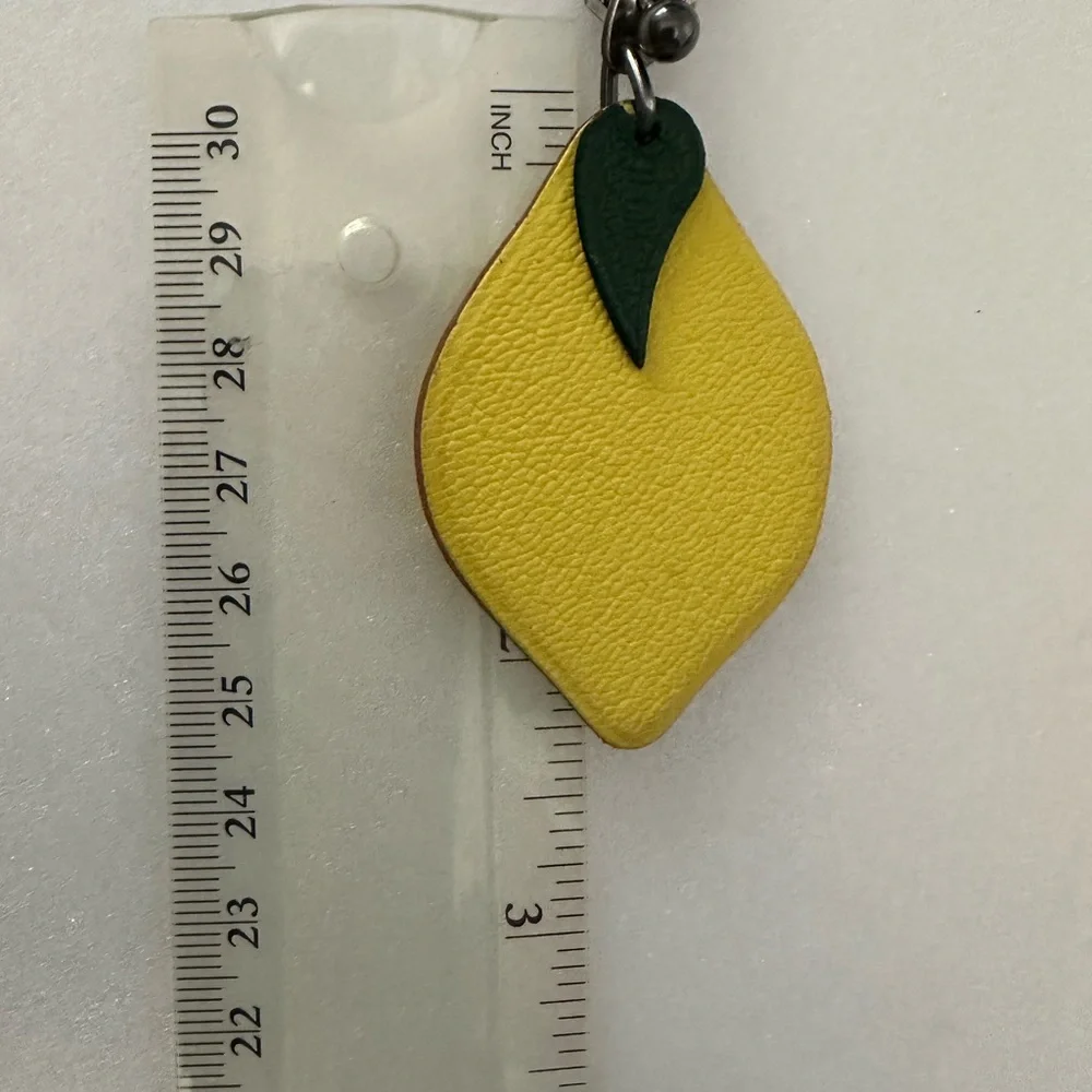 HERMES Lemon Leather Bag Charm Yellow READ - Picture 14 of 16